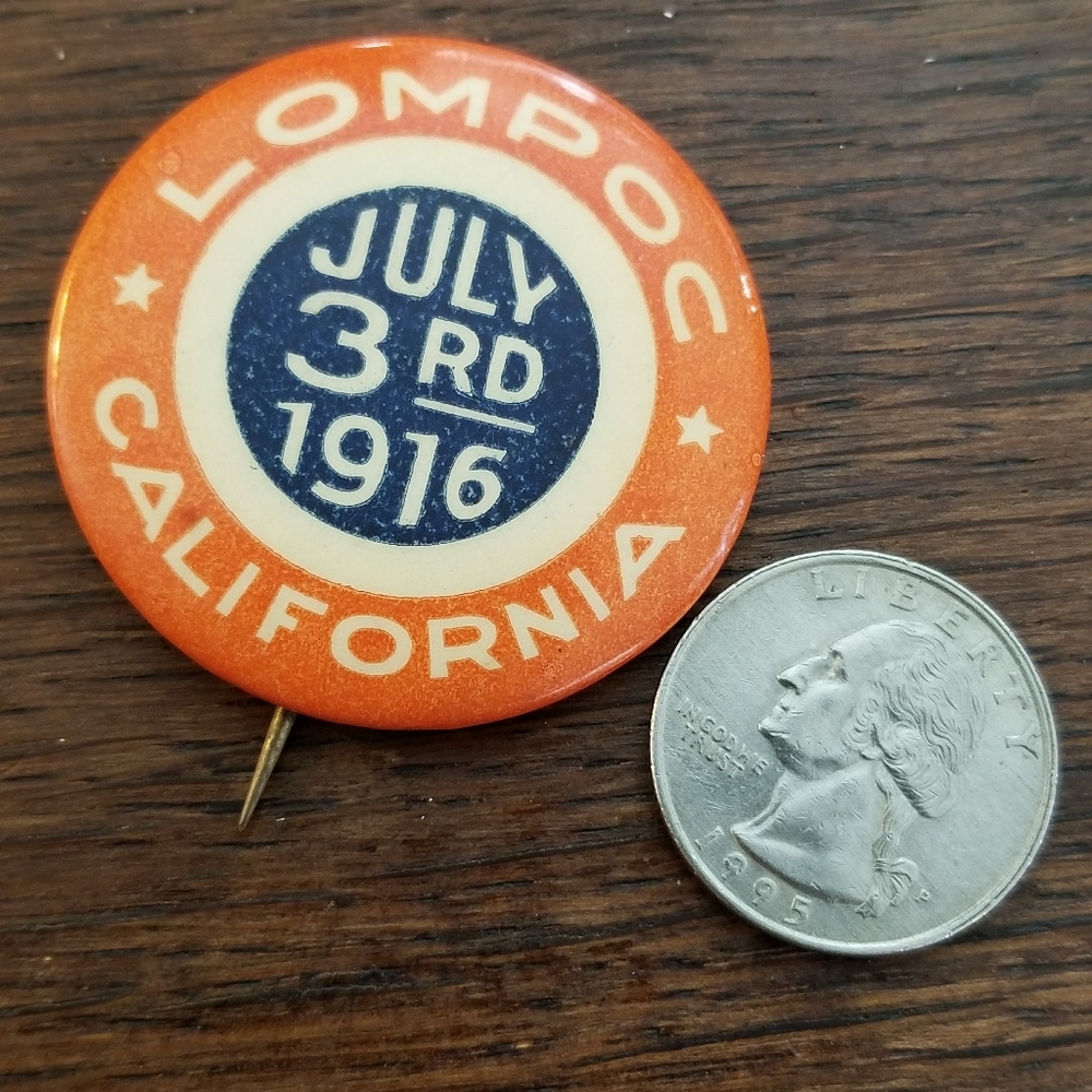 Relisted -Antique Lompoc CA July 3rd 1916 button pin race - Picture 4 of 15